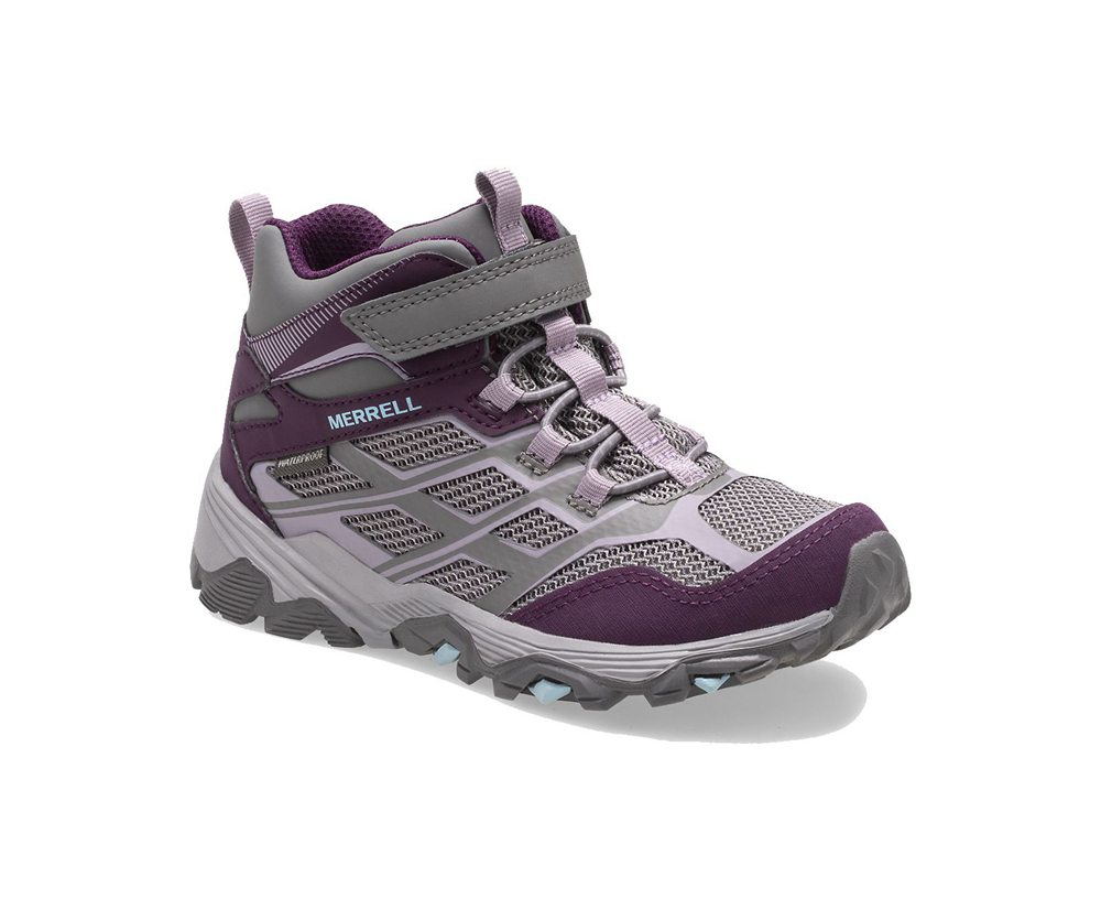 Merrell Hiking Shoes Grey - Moab FST Mid A/C Waterproof - Kids 70GBAJSTW